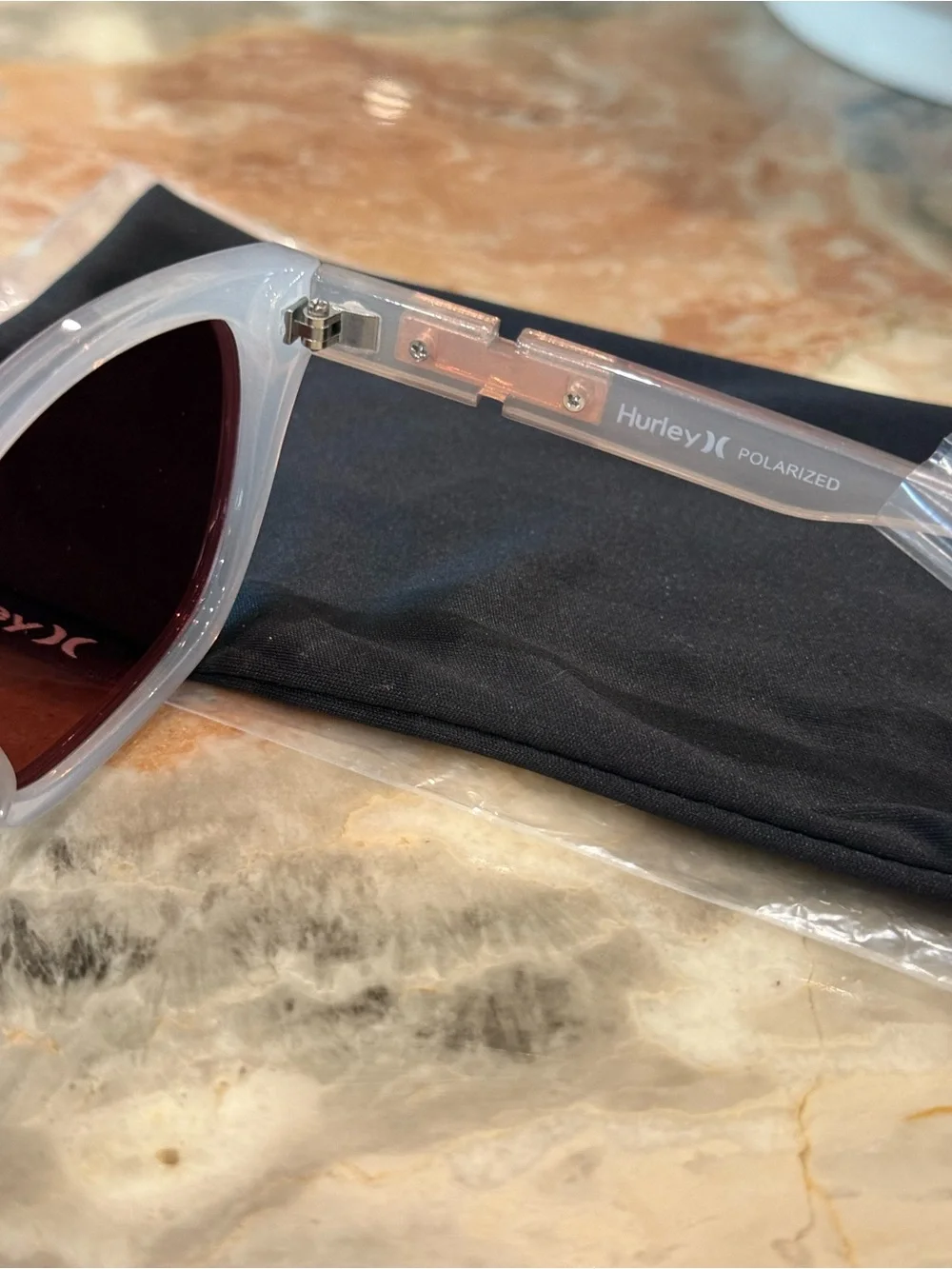 Hurley Allure Polarized Sunglasses | Crystal Gray Frame | Brown Polarized Lenses